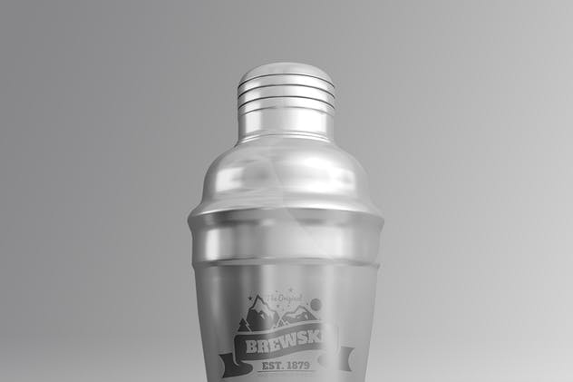 冷饮品牌设计样机模板[不锈钢冰摇杯/马克杯/玻璃杯/纸袋] Branded Products Mock-up V2插图(5)
