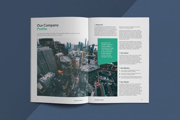 高端企业宣传画册设计INDD模板素材 Business Brochure Template插图3