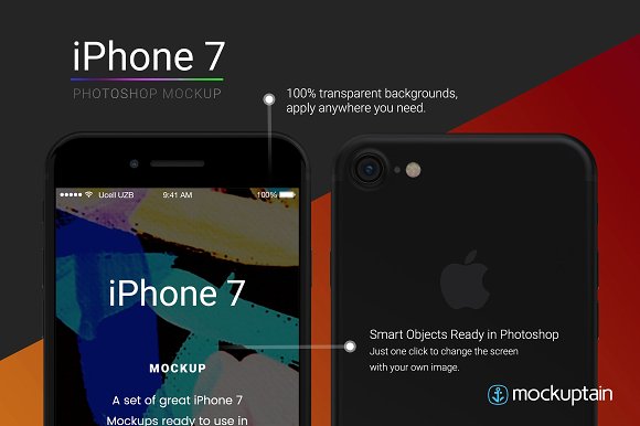 iPhone7 酷黑全包装产品模型 Mockup下载[PSD]插图(2)