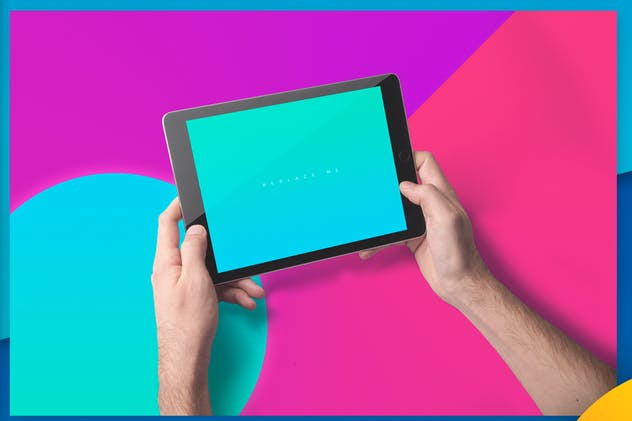 iPad平板电脑应用程序UI展示样机模板 iPad Tablet UI App Mockups with Vivid Backgrounds插图(7)
