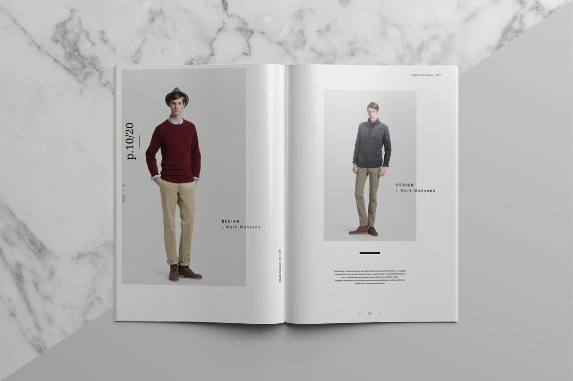 男人装服装产品画册&时尚杂志设计模板 Khark – Fashion Lookbook & Magazine插图(4)