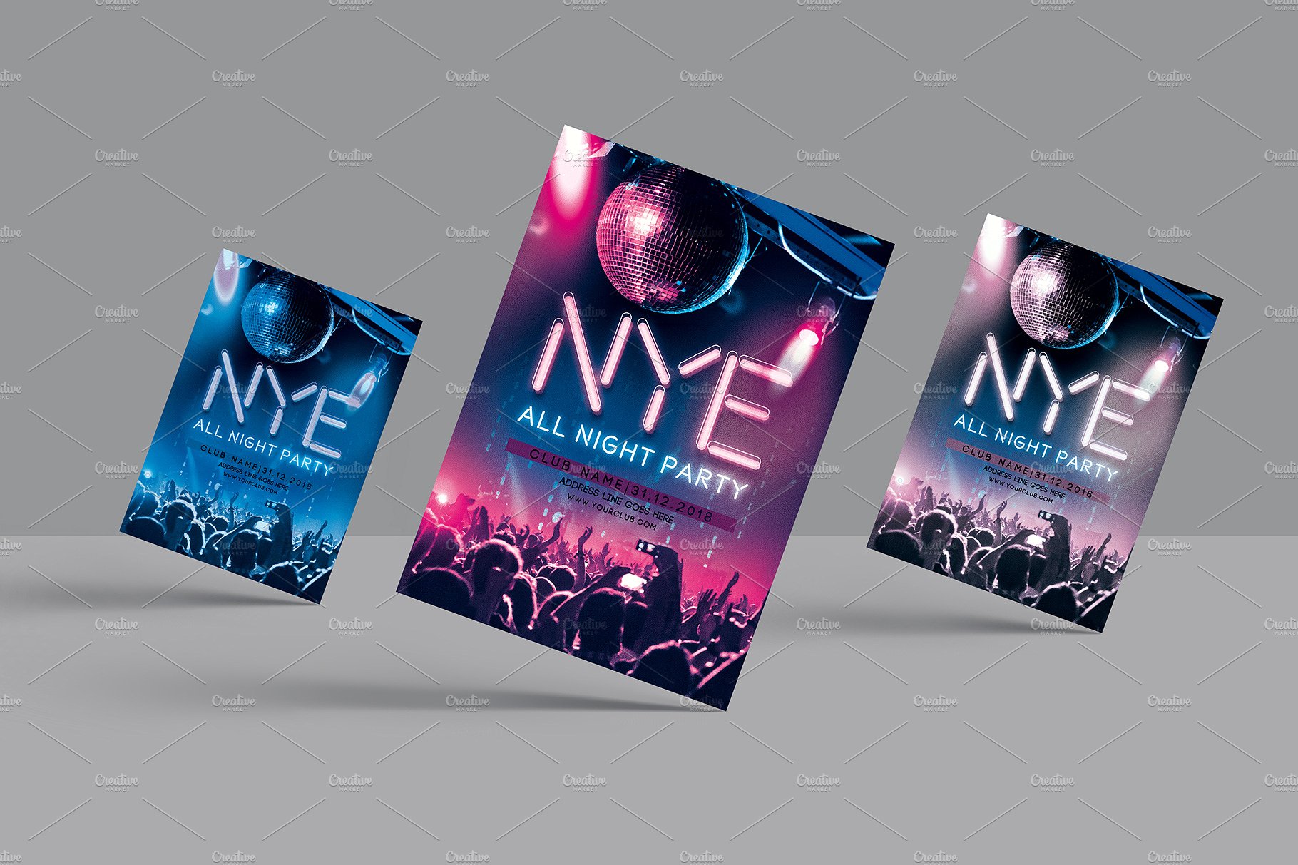 新年前夜倒计时派对海报模板 New Year Eve Party Flyer [psd]插图(1)