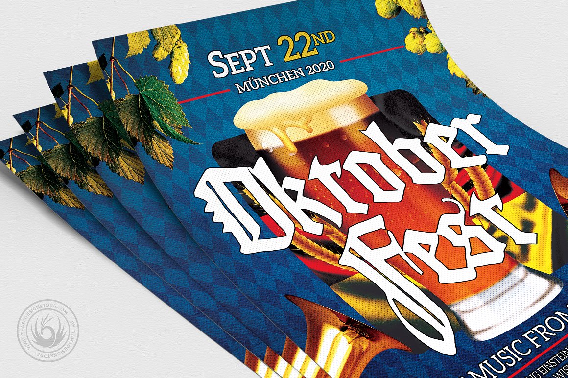 卡拉OK音乐派对传单PSD模板v13 Oktoberfest Flyer PSD V13插图(4)