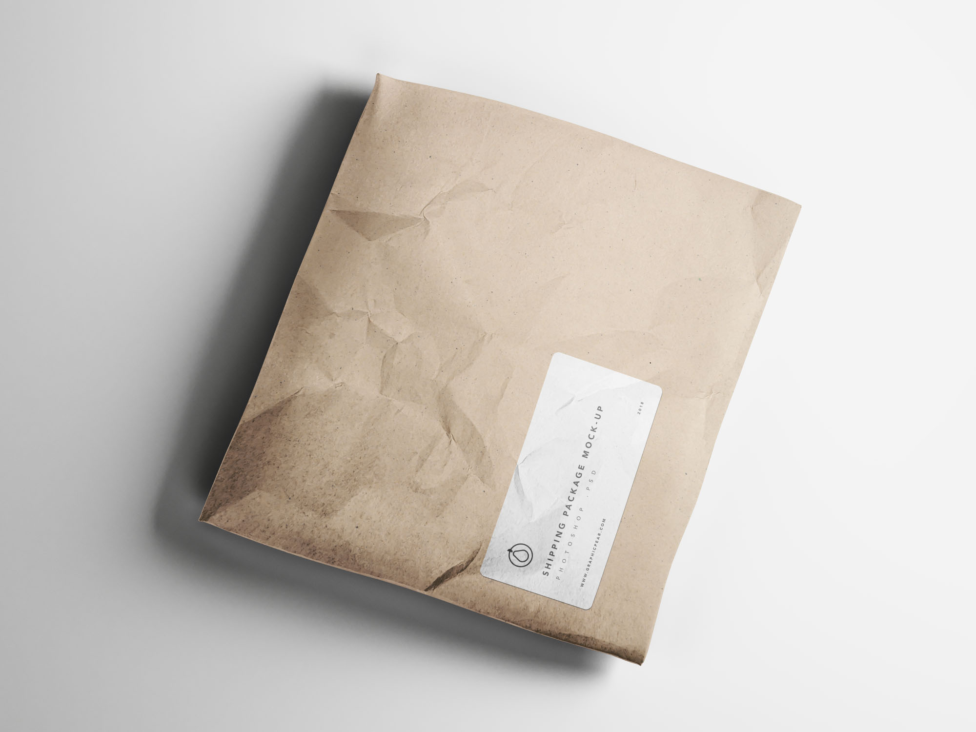 牛皮纸快递运输包装袋设计效果图样机 Shipping Package Mockup插图