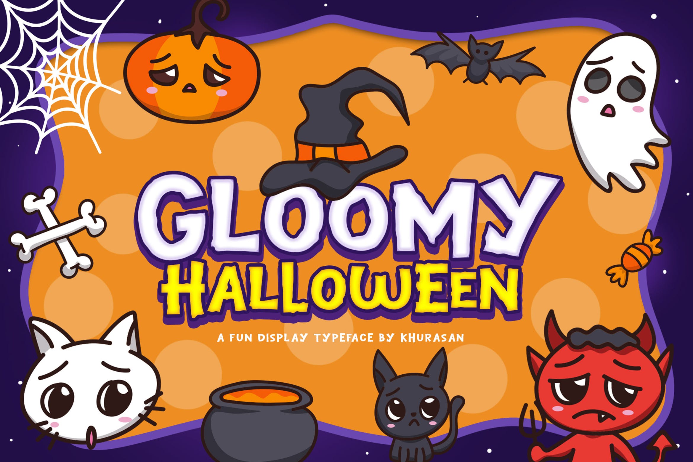 万圣节节日氛围英文艺术字体下载 Gloomy Halloween插图