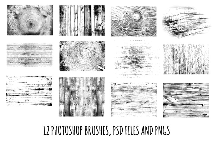12款手绘木纹图案背景纹理 12 Woodgrain Textures插图(4)