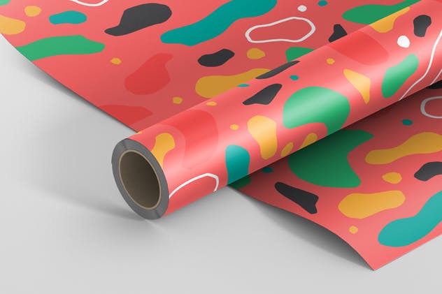 礼品精美包装纸印花设计样机模板 Gift Wrapping Paper Mockup插图(1)