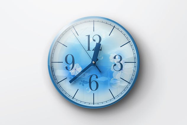 逼真圆形传统指针挂钟样机 Wall Clock Mockup插图(4)