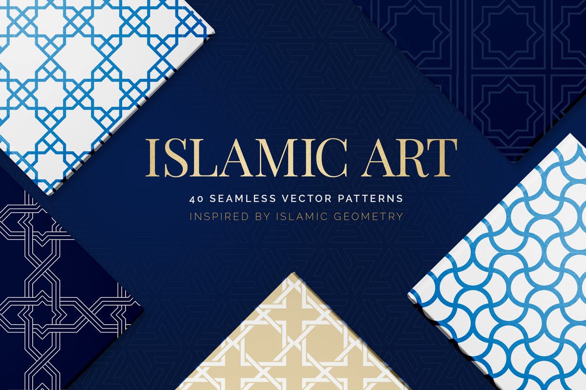 伊斯兰民族艺术几何图形图案素材 Islamic Art Vector Patterns插图