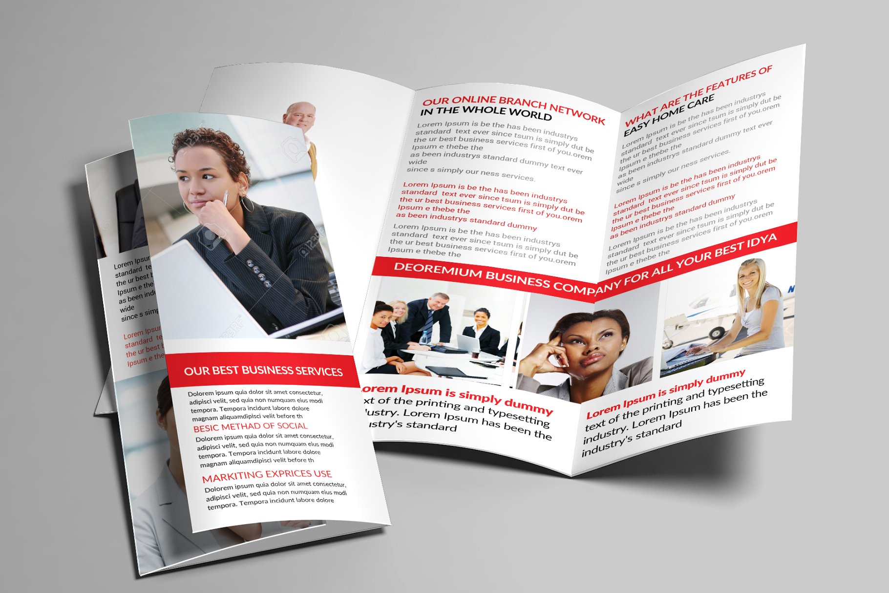 企业商务合作宣传杂志画册模板 Corporate Trifold Brochure Bundle插图(3)