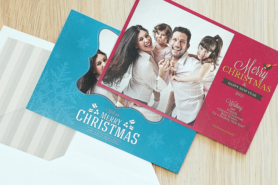 自制圣诞节日英语贺卡模板 Christmas Photo Cards插图(2)
