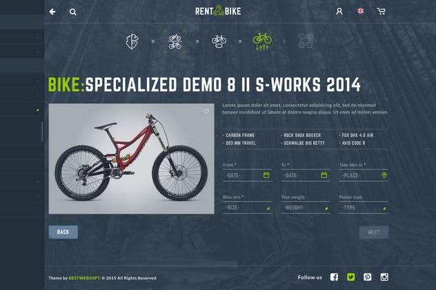 共享单车网页设计PSD模板 Rent a Bike – Rental & Booking PSD Template插图(14)