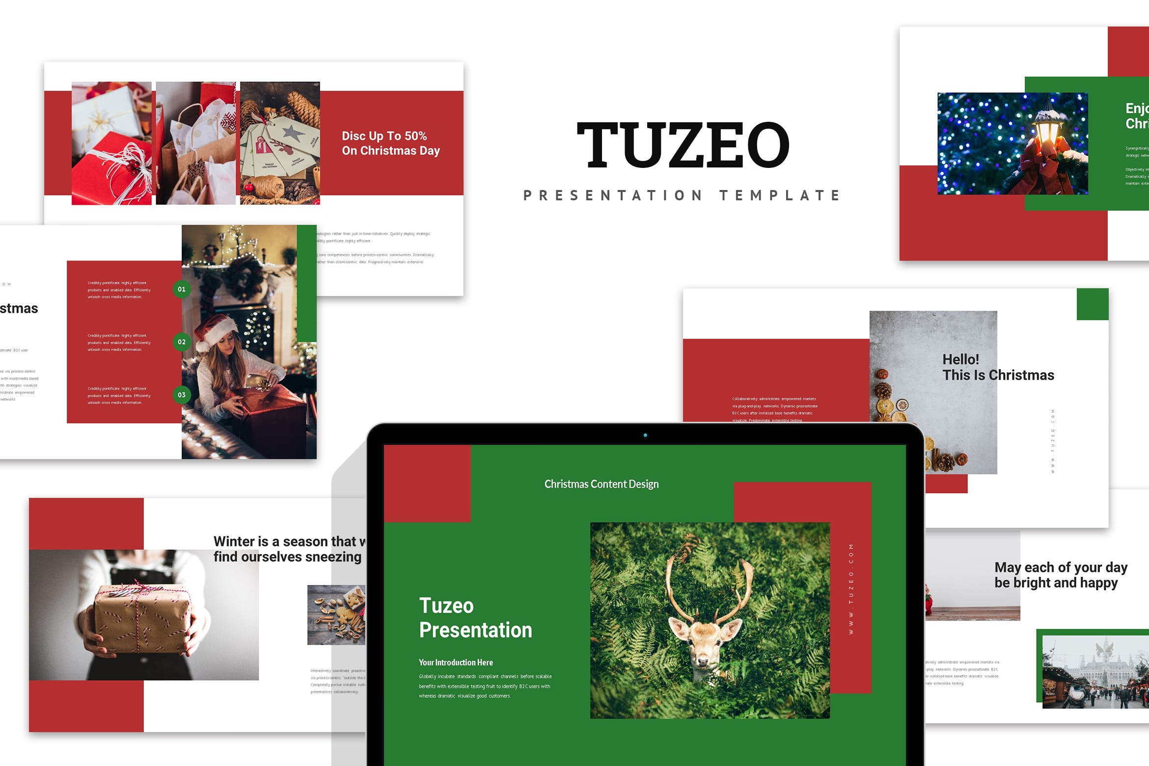 圣诞节促销活动策划方案PPT幻灯片素材 Tuzeo : Christmas Event Promo Powerpoint插图