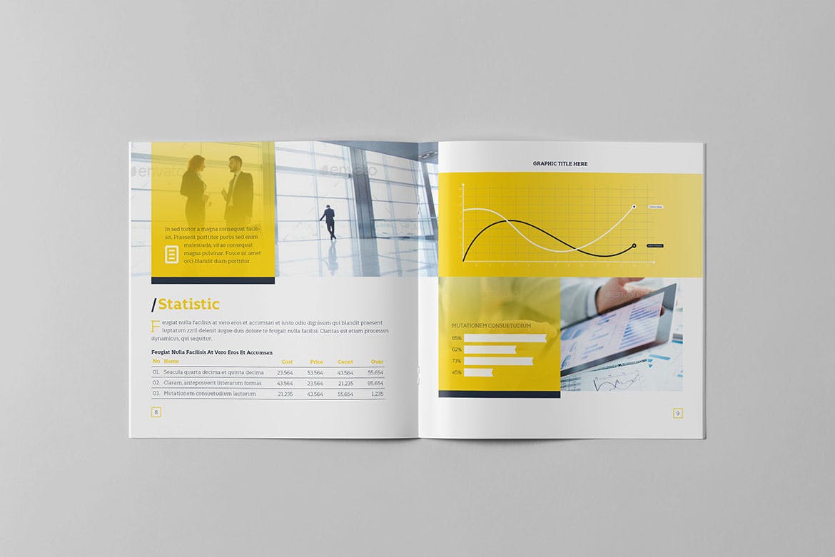 年度商业/行业市场分析报告设计模板v2 Annual Report Square Template 2插图4