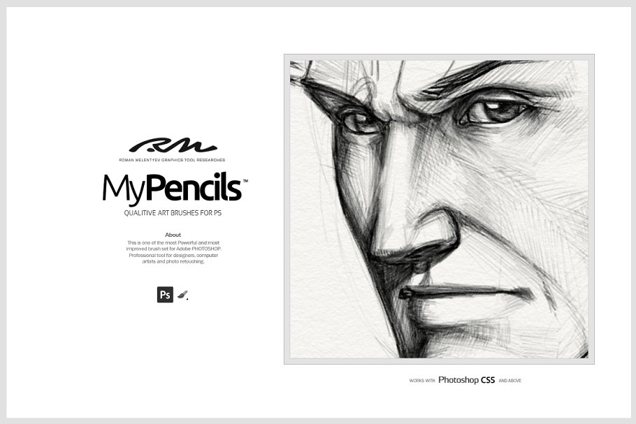 素描炭笔类手绘笔画铅笔笔刷 RM My Pencils插图4