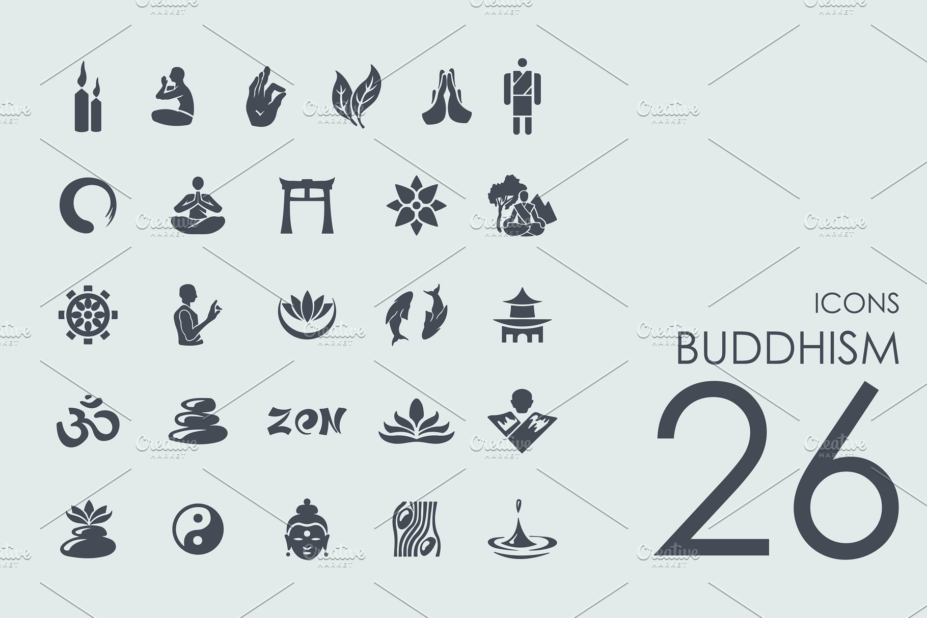 26枚佛教虔诚图标 26 Buddhism icons + Bonus插图