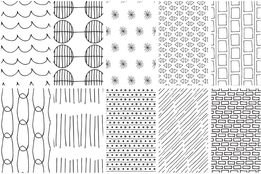 简约线条手绘图案纹理 Simple Line Handdrawn Patterns插图(5)