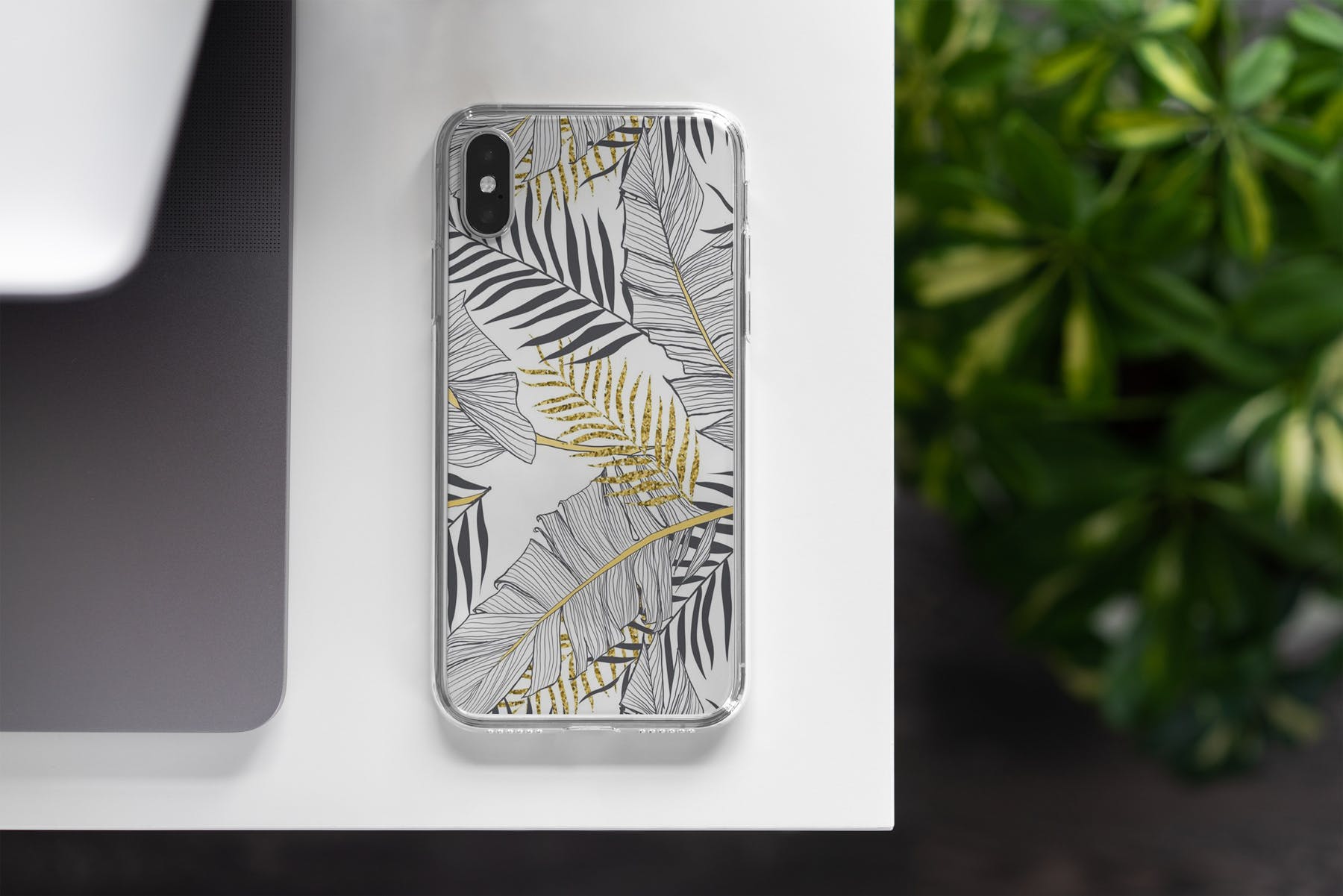 iPhone Xs透明手机壳外观设计效果图样机v2 iPhone Xs Clear Case Mock-Up vol.2插图(1)