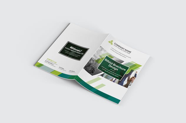 双折页企业宣传传单设计EPS模板 Bifold Brochure插图(2)