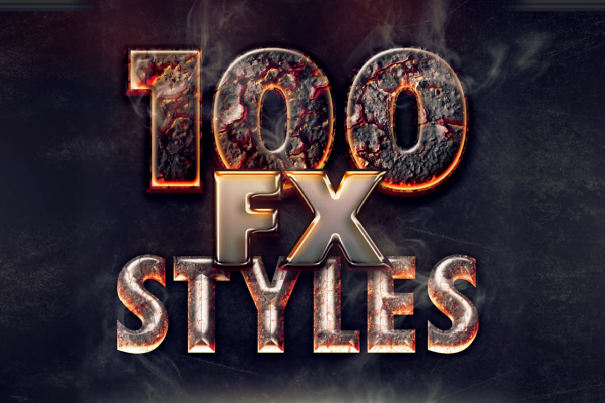 100款精美PS字体样式合集 100 Photoshop Layer Styles Bundle – Text Effect插图