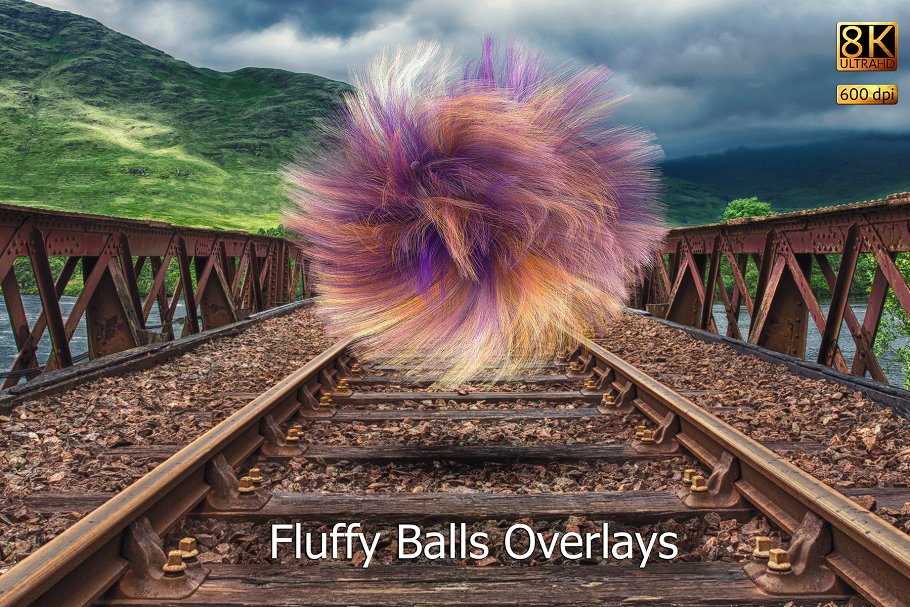 超现实抽象彩色绒毛球叠层背景纹理 Fluffy Balls插图(1)