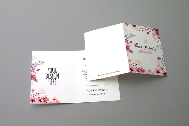 生日/派对/婚礼邀请函贺卡样机v2 Invitation & Greeting Card Mockups v2插图(4)