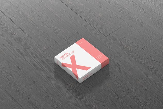 方形超薄尺寸包装盒子样机 Box Mockup – Square Slim Size插图(6)