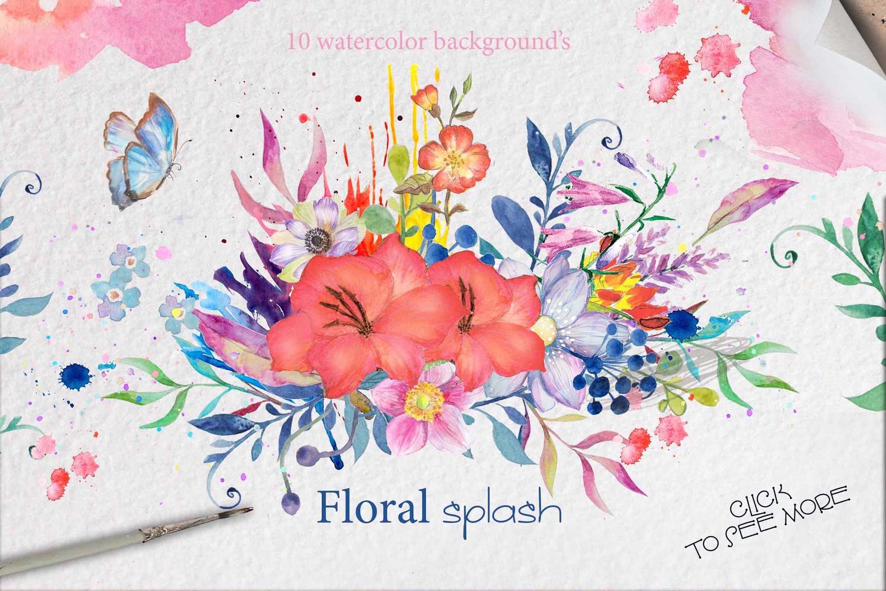 高质量水彩花卉素材合集 watercolor flowers box插图2