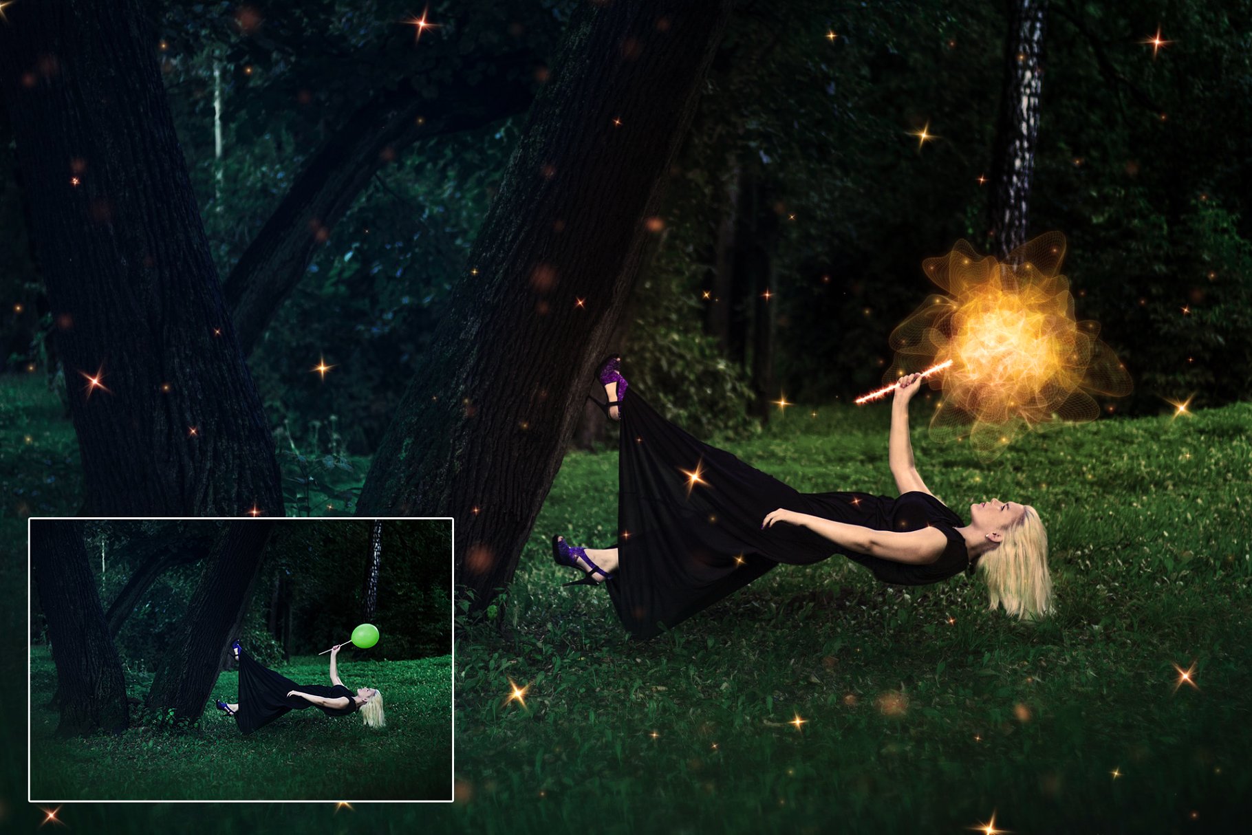 粒子光线背景PS笔刷 Lights & Particles – Photoshop Pack插图2