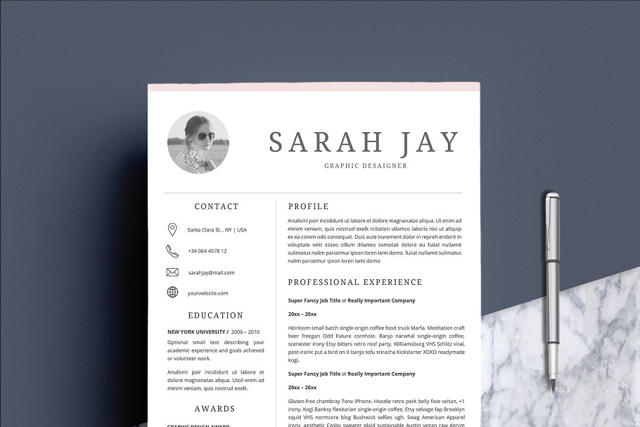 现代简约实用简历模板 Resume Template 4 pages | Clean插图(1)