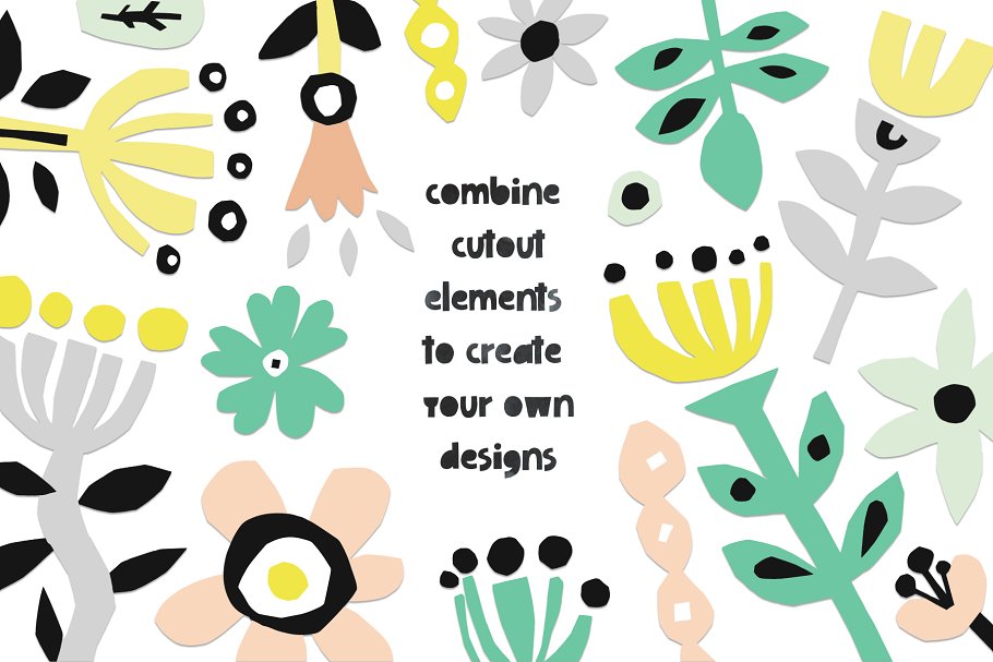 400+剪纸花卉元素 426 Cutout Floral Elements: PNG, EPS插图6