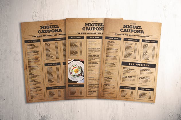 经典美食菜谱菜单设计模板 Classic Food Menu插图3