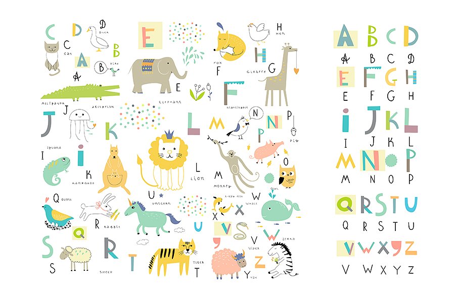 6款可爱时尚的字母表插画 6 ALPHABETS插图(14)
