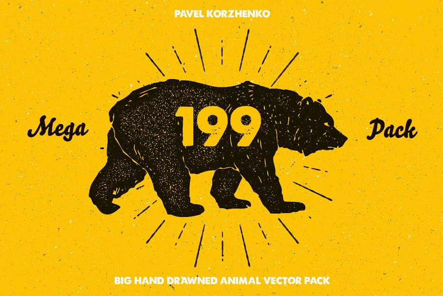 58种手绘动物矢量图形合集 58 Hand Drawn Animal Pack插图