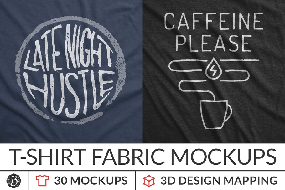 织物T恤样机模板 Instant T-Shirt Fabric Mockups插图