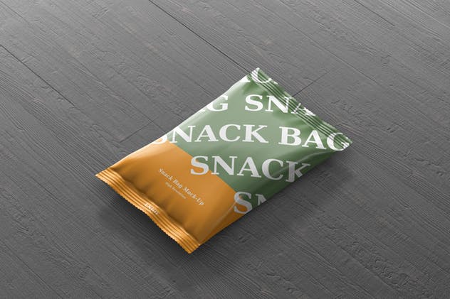 小吃/零食塑料袋包装外观设计样机 Snack Foil Bag Mockup插图(2)
