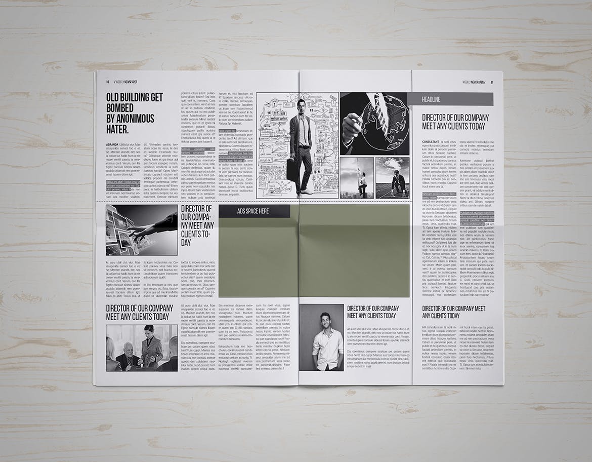 企业品牌内宣报纸设计模板 InDesign Newspaper Template插图6