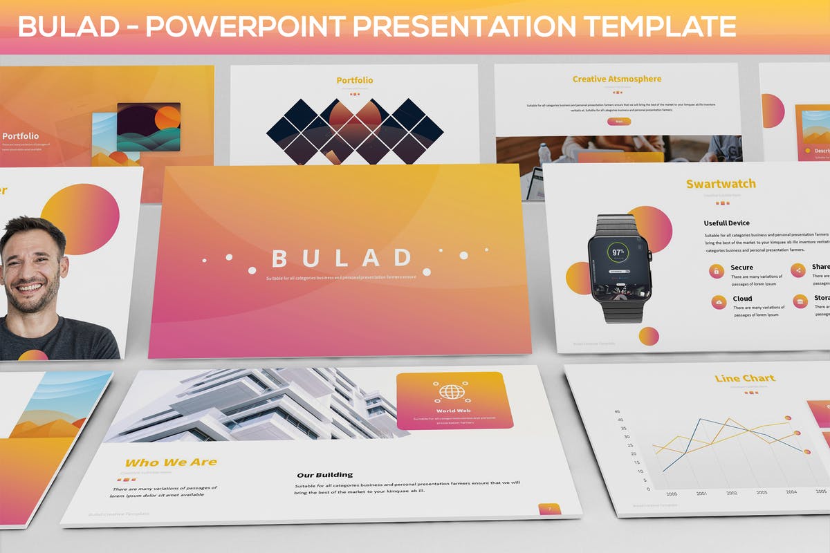 创意代理公司多用途企业简介PPT幻灯片演示模板 Bulad – Multipurpose Powerpoint Template插图