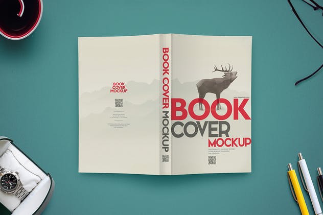 简装书籍封面设计样机模板 Book Cover Mockups Scene插图(5)