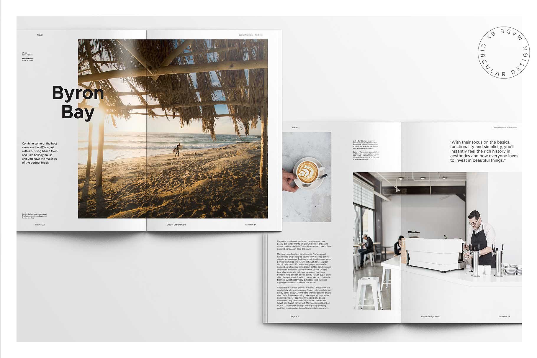 大洋岛下午茶：时尚简约风格的画册手册宣传册楼书InDesign设计模板插图5