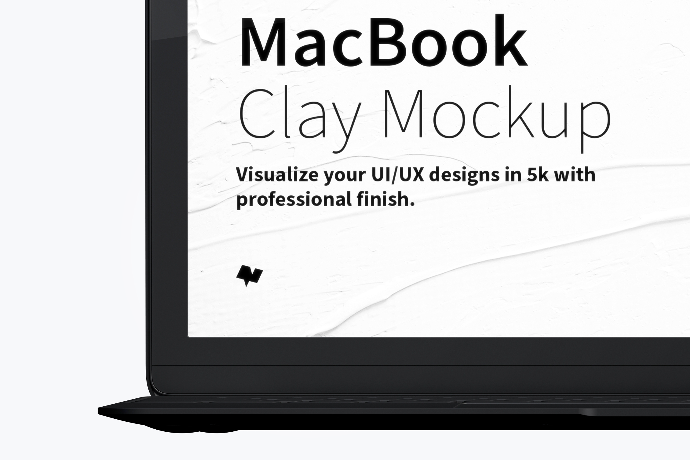 MacBook笔记本电脑Web网页界面设计效果图前视图样机 Clay MacBook Mockup, Front View插图2