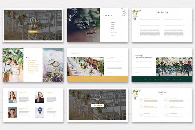 婚礼策划服务品牌Google Slides幻灯片模板 Luci – Wedding Planner Google Slides插图1