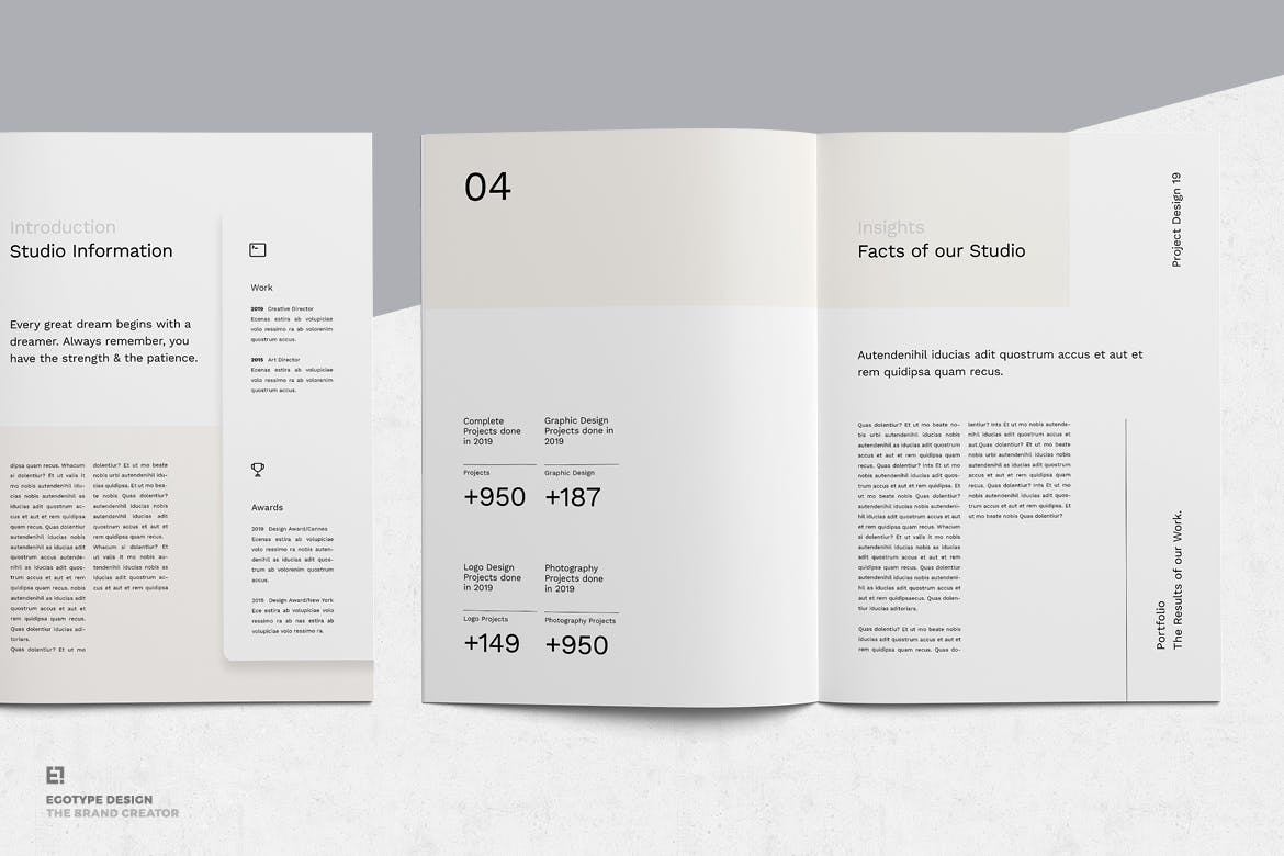 极简主义企业案例集画册设计模板 Portfolio插图(3)