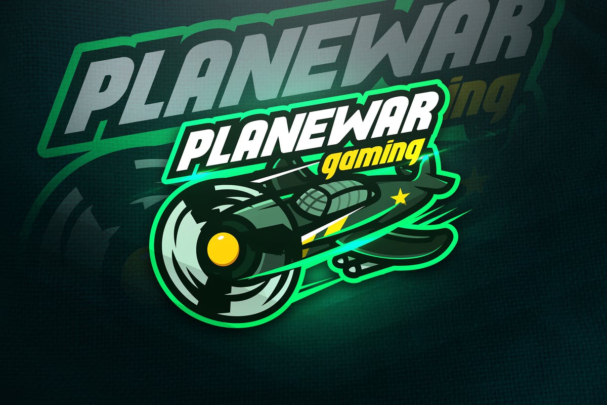 战斗机电子竞技游戏战队队徽Logo模板 Planewar Gaming – Mascot & Esport Logo插图