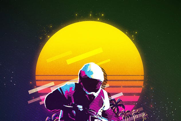 复古80‘s年代海报设计风格PS动作 80’s Retro Poster Photoshop Action插图(10)