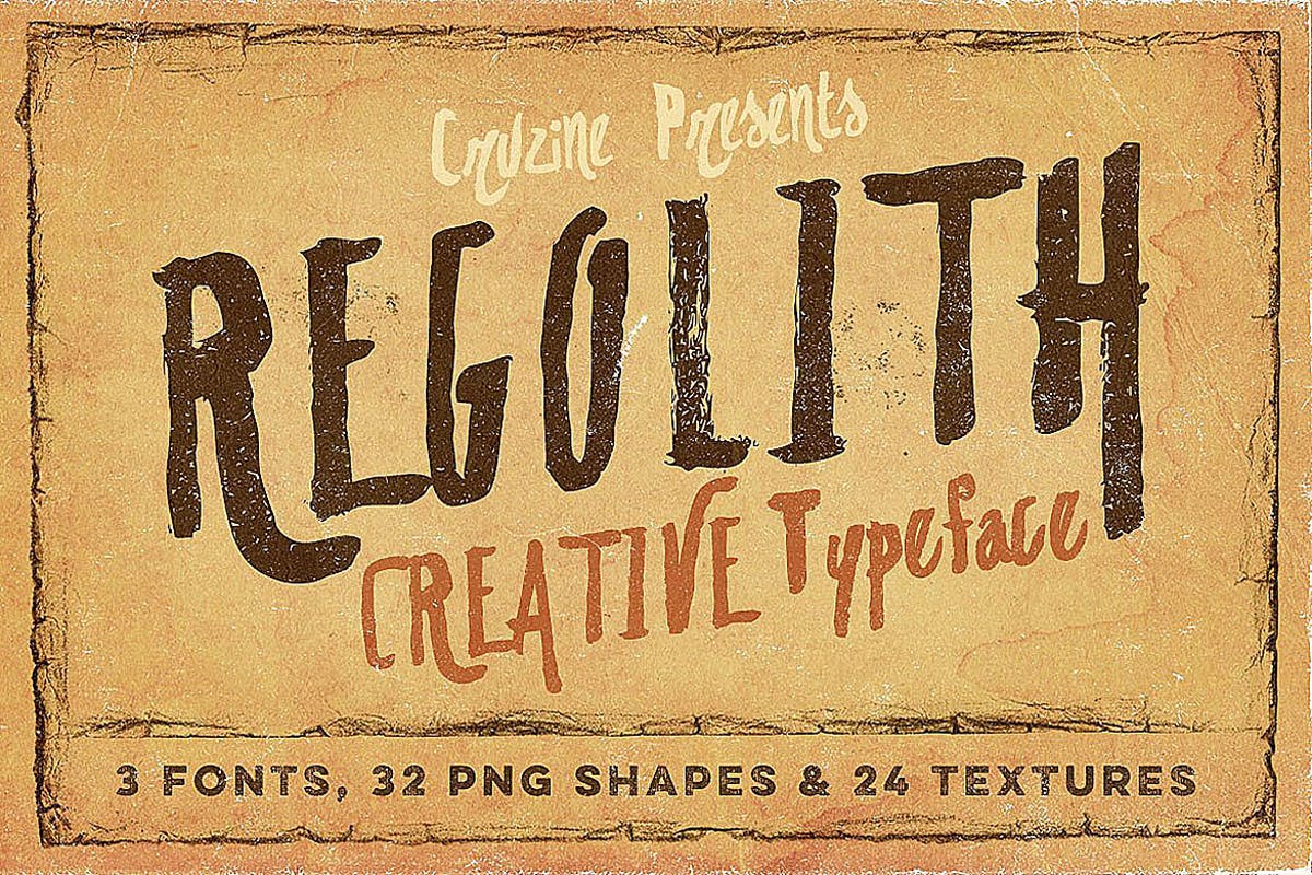 创意油漆刷手写装饰字体下载 Regolith插图