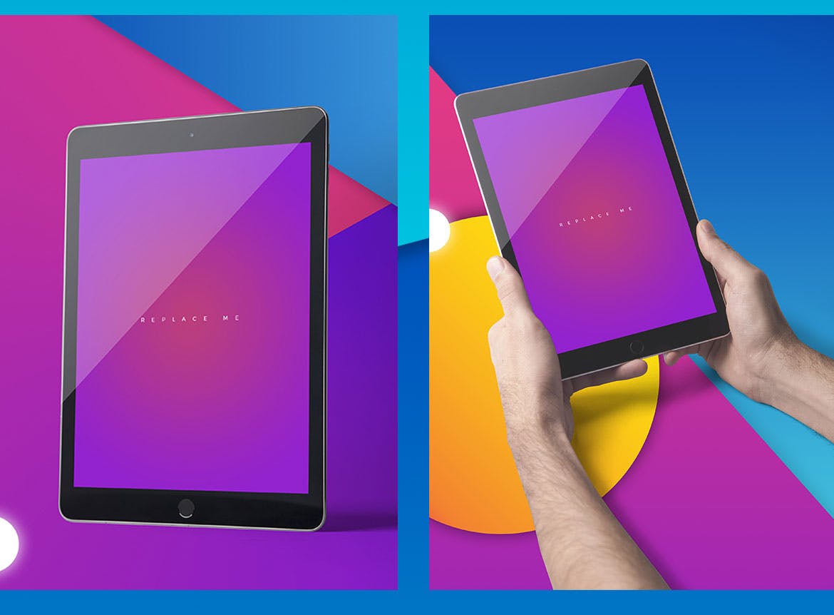 iPad平板电脑APP&Web设计效果图预览样机 iPad Tablet UI Mockups – Vivid Backgrounds Vol.2插图(8)