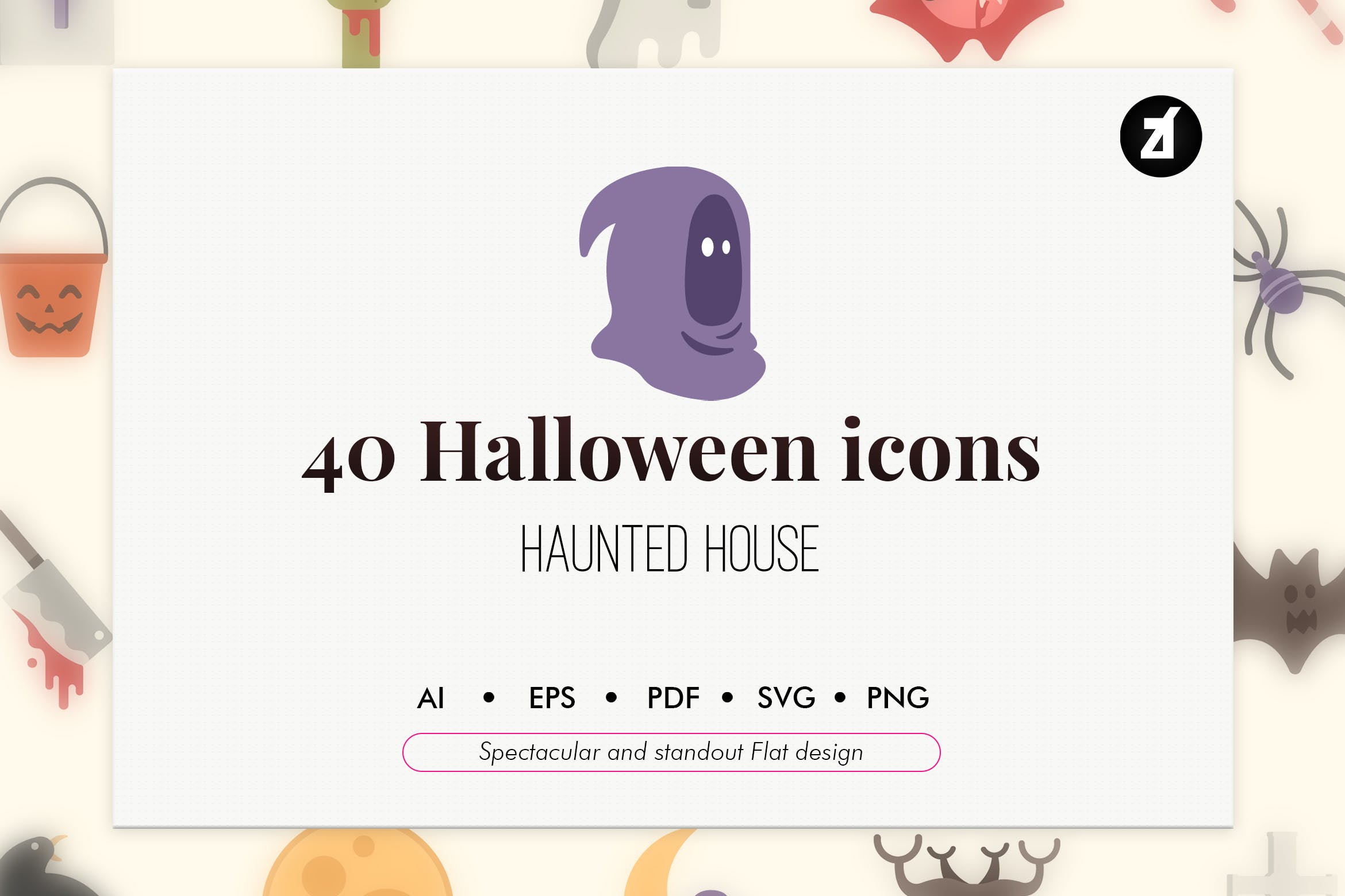 40枚万圣节元素矢量图标素材 40 Halloween elements插图