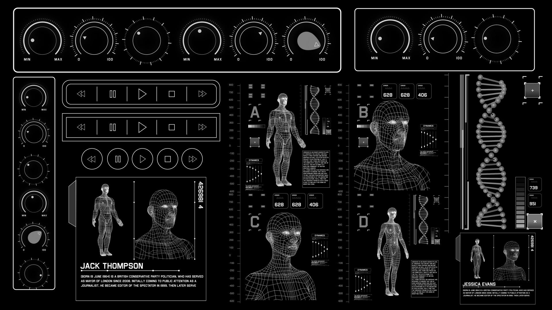 200+高科技HUD屏幕界面设计元素 200+ Sci-fi Interface HUD Elements插图(6)