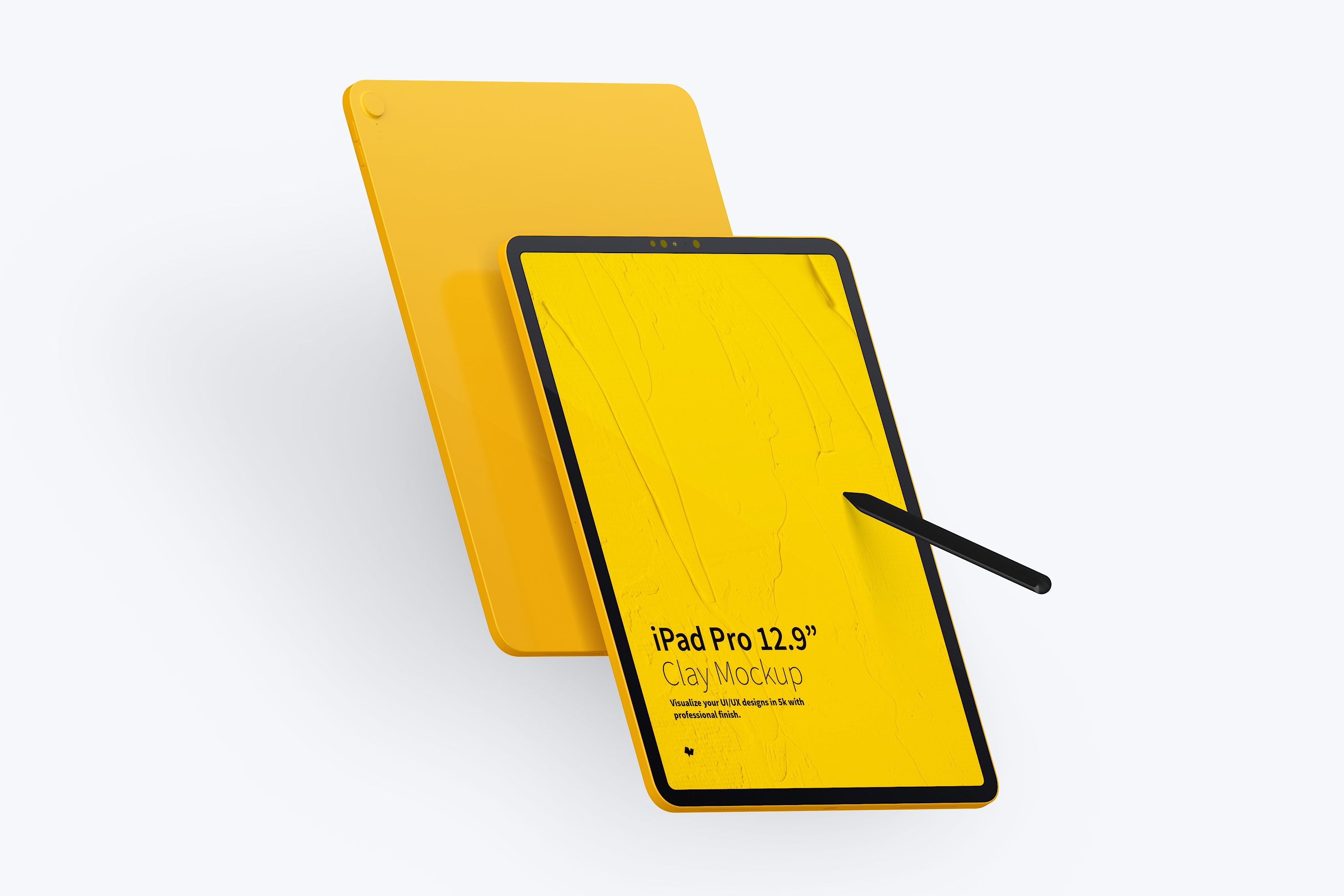 iPad Pro平板电脑纵向正面和背面视图样机模板 Clay iPad Pro 12.9” Mockup, Portrait Front and Back View插图3 iPad Pro平板电脑纵向正面和背面视图样机模板 Clay iPad Pro 12.9” Mockup, Portrait Front and Back View插图3